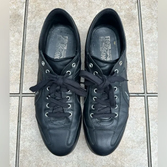 Salvatore Ferragamo Men's Low Cut Leather Sneaker Shoes